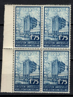 Belgique. TP COB N° 389 X 4 **, MNH, Neuf(s).TTB !!!!! - Unused Stamps