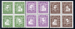 1840 DENMARK. 1924 CHRISTIAN X #167a,171a,175a.HINGED UPPER PAIR. - Unused Stamps
