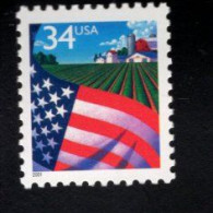 205966150 2001 (XX) SCOTT 3469 POSTFRIS MINT NEVER HINGED - FLAG OVER FARM - Unused Stamps