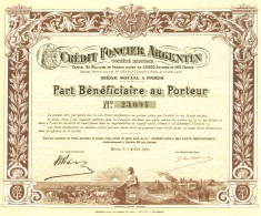 Crédit Foncier Argentin S. A., Part Bénéficiaire 1906 - Bank En Verzekering