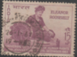 USED STAMP  FROM INDIA 1963  ON  Eleanor Roosevelt,Human Right Activist/ 15th Anniversary Of Declaration Of HUMAN RIGHT - Oblitérés