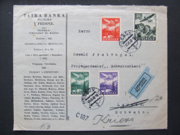 BRIEF Prešov - Leysin Švýcarsko Letecký 1943 Tatrabanka   /// R1166 - Lettres & Documents