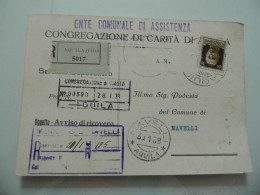 Cartolina Postale Viaggiata "CONGREGAZIONE CARITA ' L'AQUILA Per Il Podestà Di Navelli" 1938 - Marcophilia