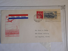 DB21 FRANCE  BELLE LETTRE RR  1939  A LOS ANGELES USA ++ AFFRANCH PLAISANT - 1927-1959 Lettres & Documents