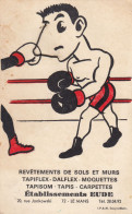 Carte à Système  Boxeur Avec Son Nez Variant ( Chainette ). Pub  Etablissements Eude.  Le Mans - Boxe