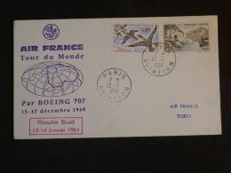 DB21 FRANCE  BELLE LETTRE RR    1961  1ER VOL PARIS TOKYO JAPAN  + AFFRANCH PLAISANT - 1960-.... Briefe & Dokumente