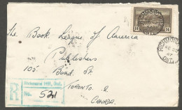 1947 Registered Cover 14c Peace Dam #270 CDS Richmond Hill Ontario To Toronto - Postgeschiedenis