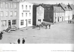 SAINT PIERRE-et-MIQUELON  La Place Principale - Planche Format  31 X 24 Cms (Hotel Lalanne) Planche Repro Reproduction - Europa