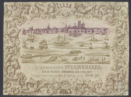 1863 + 1876 Nieuwjaarswensen Van De Gecommissioneerde Stukwerkers, Ongeveer 18 X 25 Cm (2 Stuks) - Autres & Non Classés