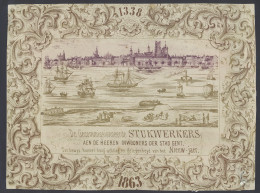 1863 + 1876 Nieuwjaarswensen Van De Gecommissioneerde Stukwerkers, Ongeveer 18 X 25 Cm (2 Stuks) - Otros & Sin Clasificación