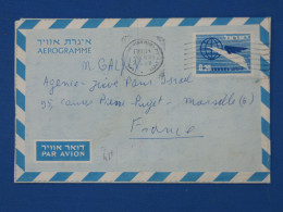 DB21 ISRAEL   BELLE LETTRE AEROGRAMME 1961 A MARSEILLE FRANCE + AFFRANCH INTERESSANT++ - Luftpost