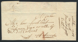 1708, Voorloper Met Inhoud Uit Mechelen, Naar Antwerpen, Verticaal Portmerk I (in Rood Krijt), Zm. - 1621-1713 (Pays-Bas Espagnols)