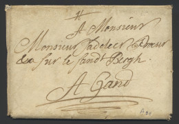 1725, Enveloppe (met Inhoud) 1/3/1725 Naar Gand (geen Portaanduidingen), M. - 1714-1794 (Paises Bajos Austriacos)