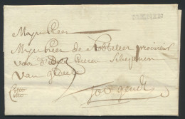 1761 Voorloper Met Inhoud MENIN (Herlant N° 10), Cito, 1761 Naar Gendt, Portcijfer 3 En 1 (telkens Sols), Zm - 1714-1794 (Austrian Netherlands)