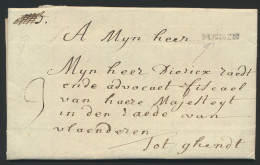 1763 Voorloper Met Inhoud, Aangetekend Verzonden (mooi Notabene Teken) Uit MENIN (Herlant N° 10) Op 18.10.1763 Naar Gent - 1714-1794 (Pays-Bas Autrichiens)