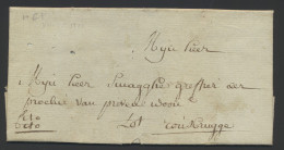 1777, Voorloper Met Inhoud Uit Veurne, Naar Rousbrugge, Aanduiding Expresbrief 'cito-cito', Binnenvermelding 'port Nieup - 1714-1794 (Austrian Netherlands)