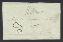 1778, Uit Menen (met Inhoud) 11/4/1778, Naar Ghendt, Restant Van Droogstempel (waarschijnlijk Menin), Port 3 (in Het Zwa - 1714-1794 (Pays-Bas Autrichiens)