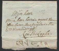 1782, Voorloper Met Inhoud Uit Veurne, Naar Rousbrugge, Geen Port Vermelding, Zm/m. - 1714-1794 (Austrian Netherlands)