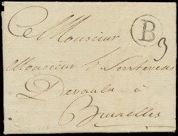 1786, Voorloper Met Inhoud Uit Dolhain Via 'Battice' (B ,in Cirkel), Naar Bruxelles, Port 3 (stuivers) (in Inkt) (Herlan - 1714-1794 (Austrian Netherlands)