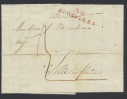 1803 Mooie Brief Met Inhoud Met Rode 94 Bruxelles Naar Lille En Flandre, Port 3, Zm - 1794-1814 (Période Française)