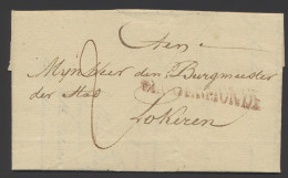 1825 Voorloper Met Inhoud Uit Dendermonde 22 Jan 1825 Met Rode Naamstempel (wat Zwak Geslagen) Van Dendermonde Naar Loke - 1815-1830 (Periodo Holandes)