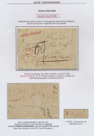 1836 Brief Van Antwerpen Naar Nice Op 29.07.1836 Met Rode Franco Frontière En T.F (Transit Française) Stempels, Verso Ve - 1830-1849 (Independent Belgium)