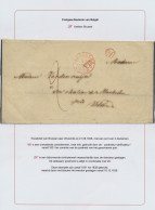 1838 Rouwbrief Van Brussel Naar Vilvoorde Op 21.08.1838 Met Ingekaderd Rood Controlemerk VU, Maar Ook Stempel Met De Sie - 1830-1849 (Belgica Independiente)