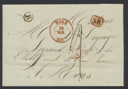 1839 Mooie Brief Geschreven In Quaregnon Op 19 Juil 1839 Met Postbusletter B In Cirkel En SR-stempel In Kader, Dubbelcir - 1830-1849 (Independent Belgium)