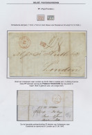 1840 Mooie Brief Uit Anvers Op 30.05.1840, Dubbel Port Naar London, Met PF Stempel In Rood In Kader, Detail Toelichting  - 1830-1849 (Independent Belgium)