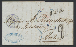 1854 Brief Van Bruxelles 30.05.1854 Naar Berlin Via Aus Belgien Par Aachen En Zwarte EST N° 3, Zm - 1830-1849 (Belgica Independiente)