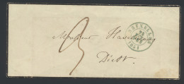 1854 Rouwbrief DC Bruxelles Groen Naar Diest 25 FEV 1854 + Taxe, Zm - 1830-1849 (Belgica Independiente)