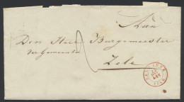 1856 LAC Zelzaete Dd 22/12/1856 Met Rode Aankomststempel DC Zele Op 23/12/1856, Rood Kastje REBUT Op Keerzijde, Manuscri - 1830-1849 (Belgica Independiente)