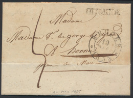 Mooie Voorloper Diksmuide (naamstempel In Zwarte Inkt), 9 Maart 1833 En Dubbelring Stempel Van Bruges 10 Maart 1833 Naar - 1830-1849 (Belgica Independiente)