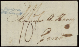 1815 Een Mooie Brief Uit Londen Naar Gent Op 22.07.1815 Met Tweeregelige Blauwe Stempel In Cursief Schrift Angleterre Pa - 1815-1830 (Dutch Period)