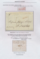 1832 Shipletter (dus Niet Via De Britse Post) Uit Londen Naar Sint-Niklaas Op 21.08.1832 Met Rode Stempel In Kader ANGLE - 1830-1849 (Belgica Independiente)