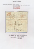 1836 Brief (packet Letter) Uit Londen Naar Luik Op 30.07.1836 Met Rode Naamstempel In Afgeknot Kader (31 X 10 Mm) Anglet - 1830-1849 (Belgica Independiente)