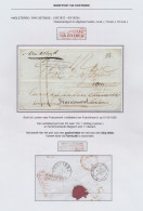 1836 Packet Letter Uit Londen Via Farmouth (rode Stempel In Kader Op Verso) Naar Francomont Op 01.09.1836, Met Rode Stem - 1830-1849 (Belgio Indipendente)