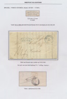 1841 Brief Van Brussel Op 18.05.1841 Naar Londen (20.05.1841) Via Oostende En Londen Met Mooie Blauwe Ovale Stempel Fran - 1830-1849 (Belgica Independiente)