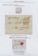 1845 Brief Uit Londen Naar Amsterdam Op 01.01.1845 Via ANGLETERRE P. OSTENDE (dubbelcirkel Van 29 Mm) In Zwarte Inkt, Ro - 1830-1849 (Belgique Indépendante)