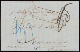 1846 Brief Uit New-York 14.11.1846 Met De Brittania Naar Francomont Via Londen 02.12.1846, Oostende 3.12.1846 En Vervier - 1830-1849 (Belgique Indépendante)