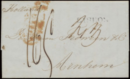 1852 Brief Uit Lissabon Op 28.02.1852 Via GB (06.03.1852)  en Oostende, Met Mooie Rode Ovale ENGELAND Over OSTENDE (blee - Other & Unclassified
