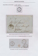 1853 Brief Uit Londen Via Ostende Naar Glons Op 23.09.1853, Zwarte Dubbelringstempel Van ‘Angleterre Par Ostende’ (23 Mm - Autres & Non Classés