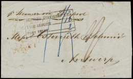 1854 Zeer Vroege Brief (2 Maanden Voor Eerder Bekenden) Uit De US Naar Antwerpen Op 12.02.1854. Zwarte Verrekenstempel I - Other & Unclassified