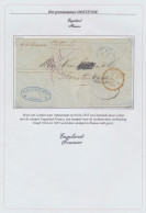 1855 Brief Uit Londen Op 4.4.1855 Naar Amsterdam Via Oostende En Zwarte Stempel Op Twee Lijnen Engeland – Franco (zwak G - Otros & Sin Clasificación