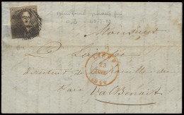 23 Juli 1849 N° 1c 10c. Donkerbruin, Goed Gerand, Maar Licht Beschadigd En Mooi Gest. P.73-Liège Op Brief Naar Liège, Ze - 1849 Hombreras