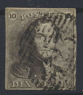 N° 1a 10c. Grijsbruin, Goed Gerand En Lichte Centrale Afst. P.23-Bruges, Zm (OBP €95 + COBA €5) - 1849 Mostrine