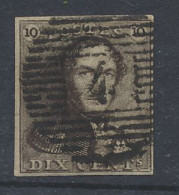 N° 1c 10c. Donkerbruin, Goed Gerand, Zeer Mooie Centrale Ogenvrije Afst. P.4-Anvers, Zm (OBP €95) - 1849 Mostrine