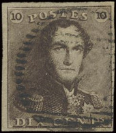 N° 1e 10c. Bisterbruin, Zeer Goed Gerand, Zeer Mooie Centrale Afst., Pracht Ex., Zm (OBP €160) - 1849 Hombreras