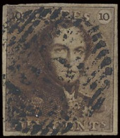 N° 1h 10c. Rossig Bruin, Goed Gerand, Maar Slordige Centrale Afst. P.85-Namur, Zm/m (OBP €500) - 1849 Hombreras