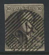 N° 1 10c. Bruin, Goed Gerand En Zeer Mooie Centrale Afst. P.24-Bruxelles, Zm (OBP €90) - 1849 Mostrine